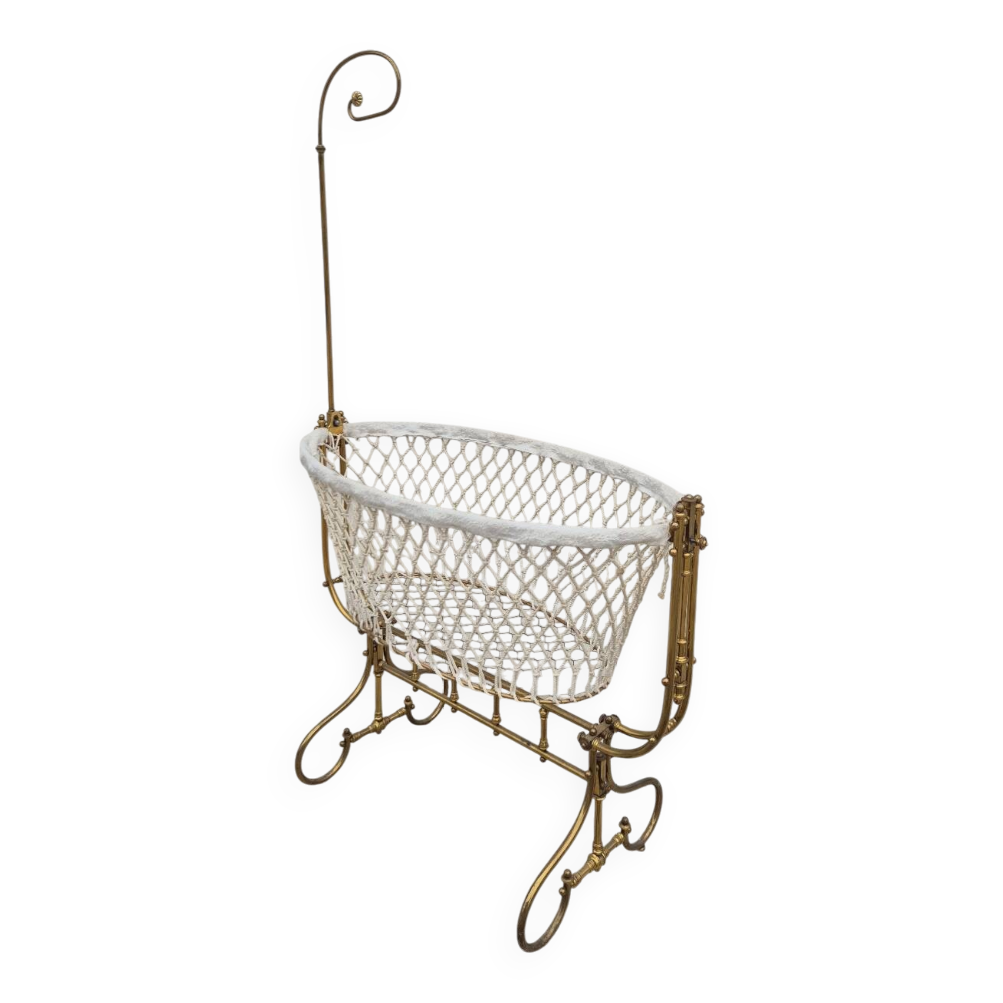 19th century brass rocking cradle from a castle