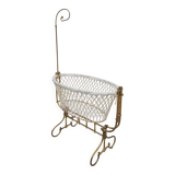 19th century brass rocking cradle from a castle