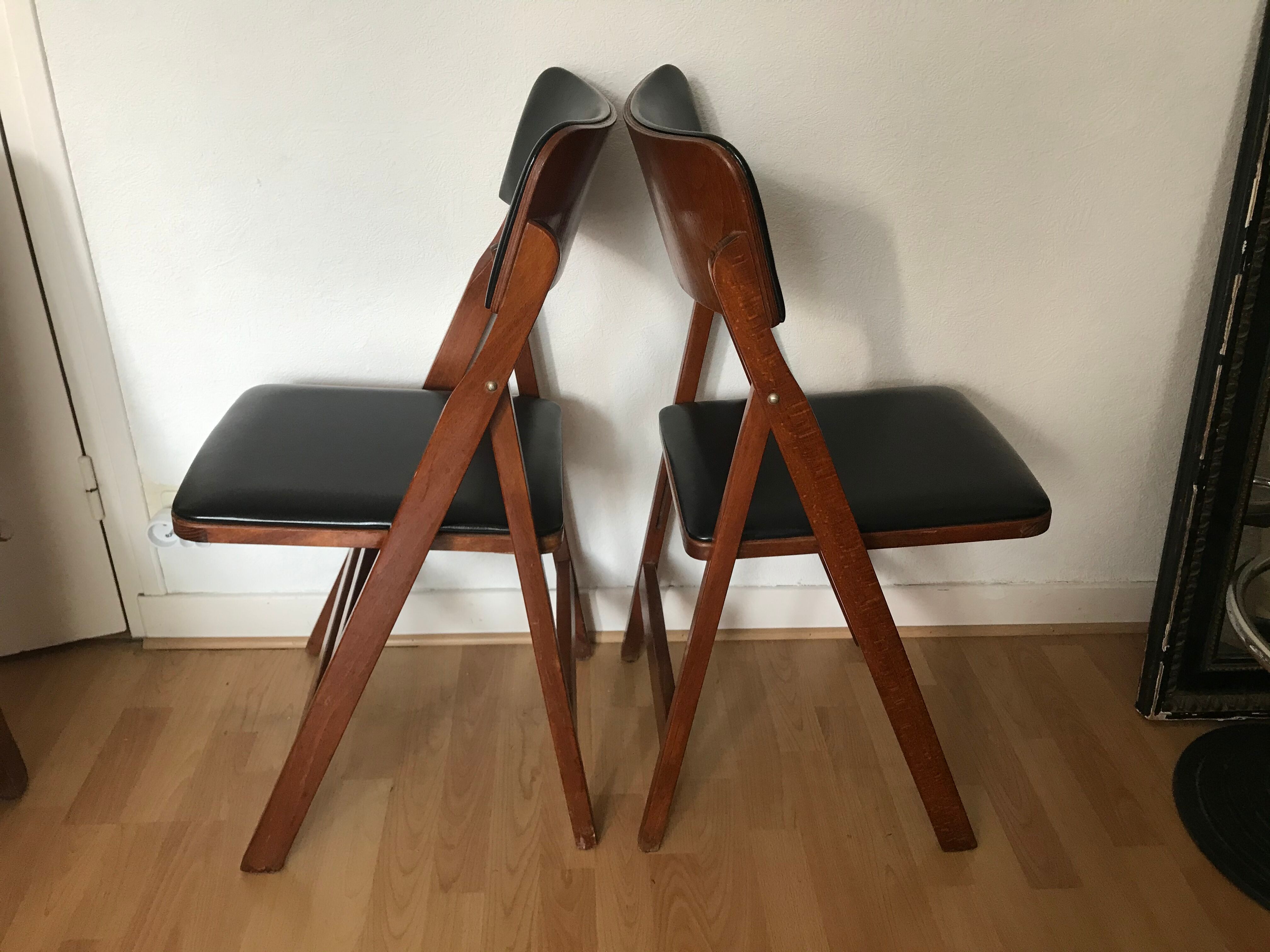 Pair of folding Scandinavian chairs