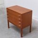 Commode suédoise en teck avec poignées en métal, années 1970