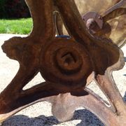 Authentic table pedestal table bistro "Parisienne" cast iron and sour marble