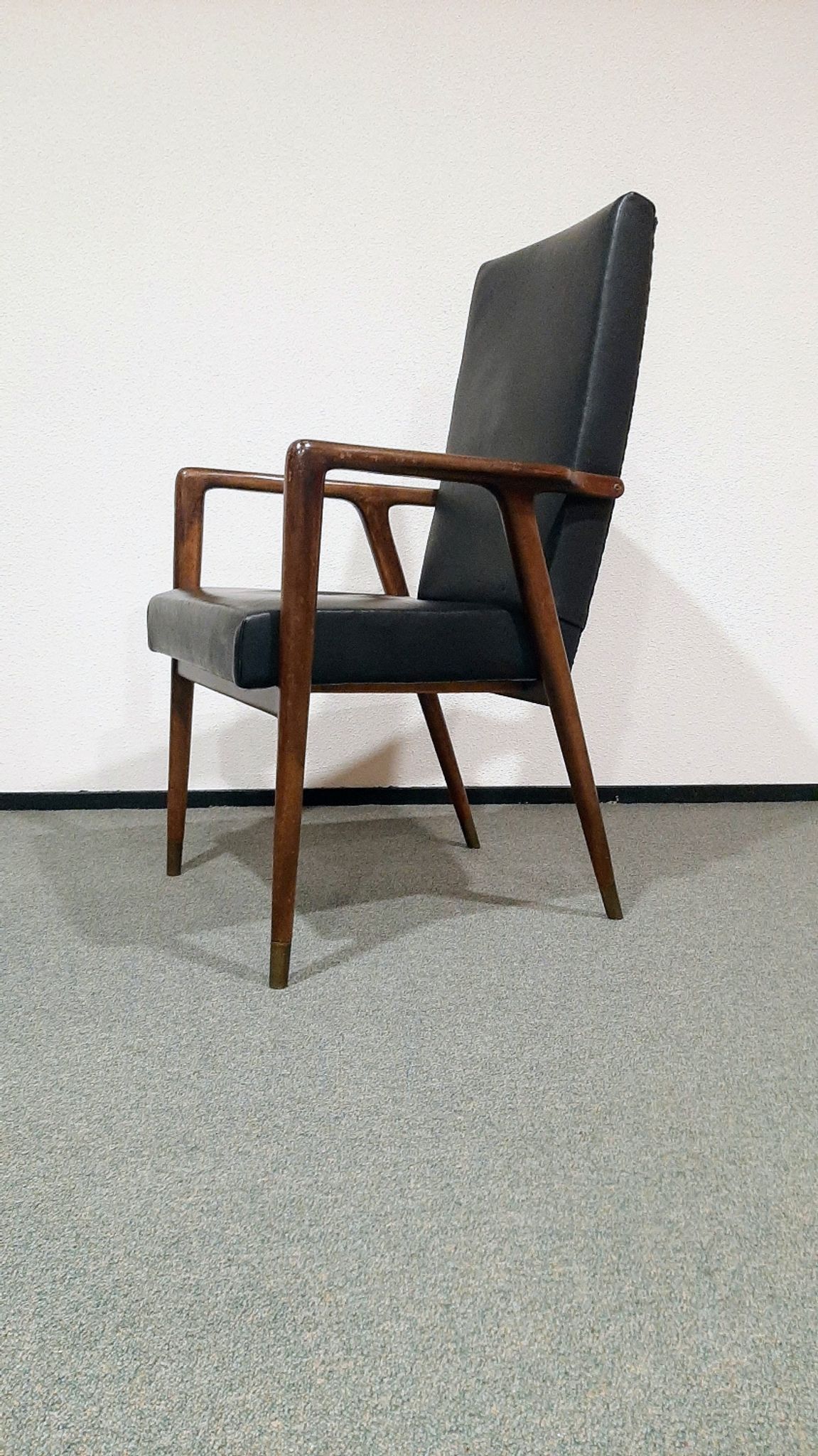 Vintage teak armchair by Josef Hillerband for Wilkhahn 1960s