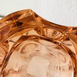 Large vintage vase textured pastel pink glass – Made in France