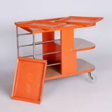 Restored Bauhaus Trolley by Mücke - Melder, Beech, Chrome, Czechia, 1920s