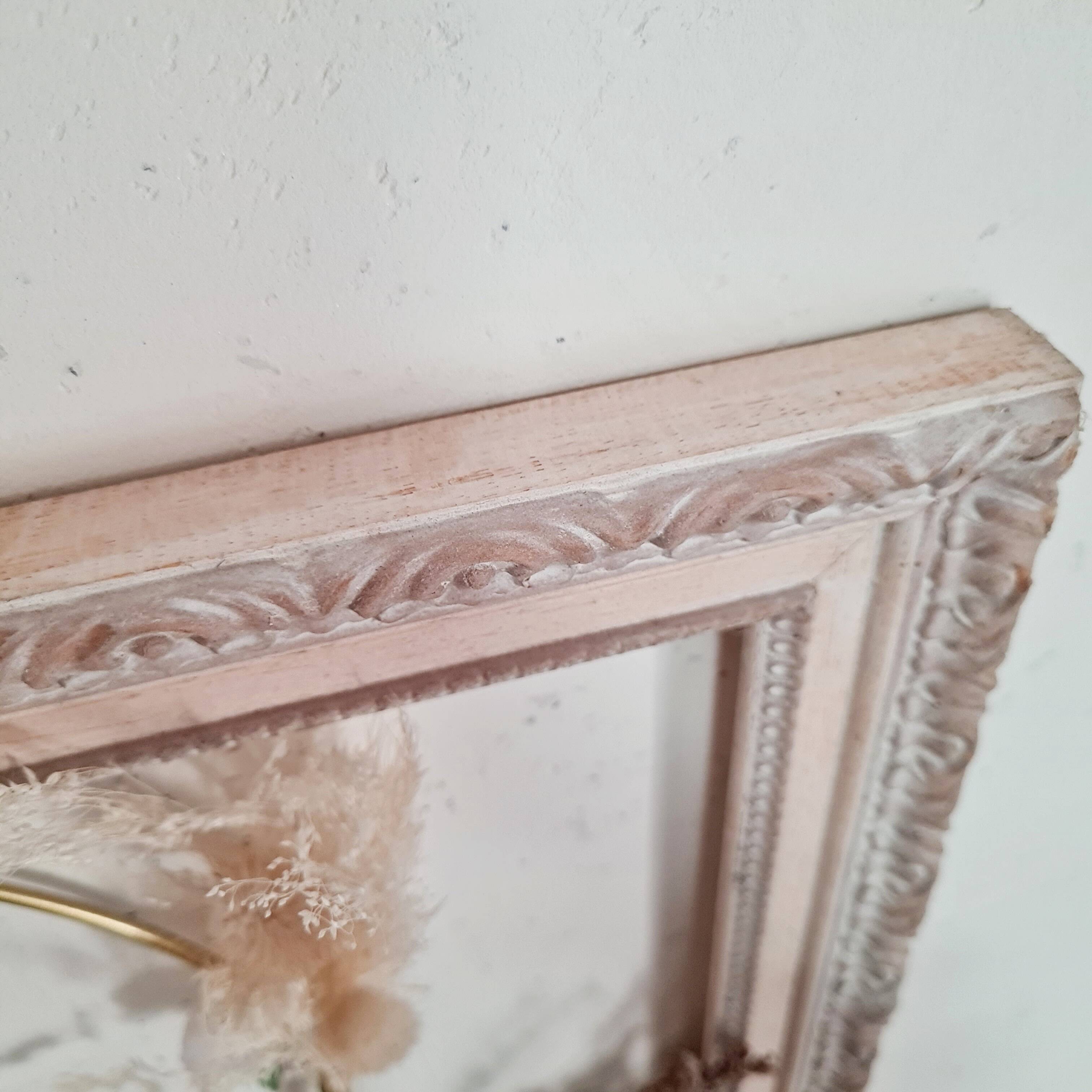 Old pink wooden frame