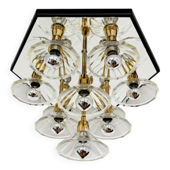 Lustre encastré en verre bicolore des années 1980 par F. Fabbian