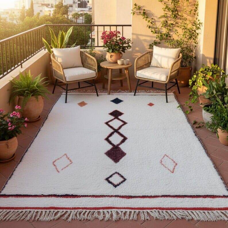 Handmade Berber rug from Oued Zem, size 160 x 240 cm