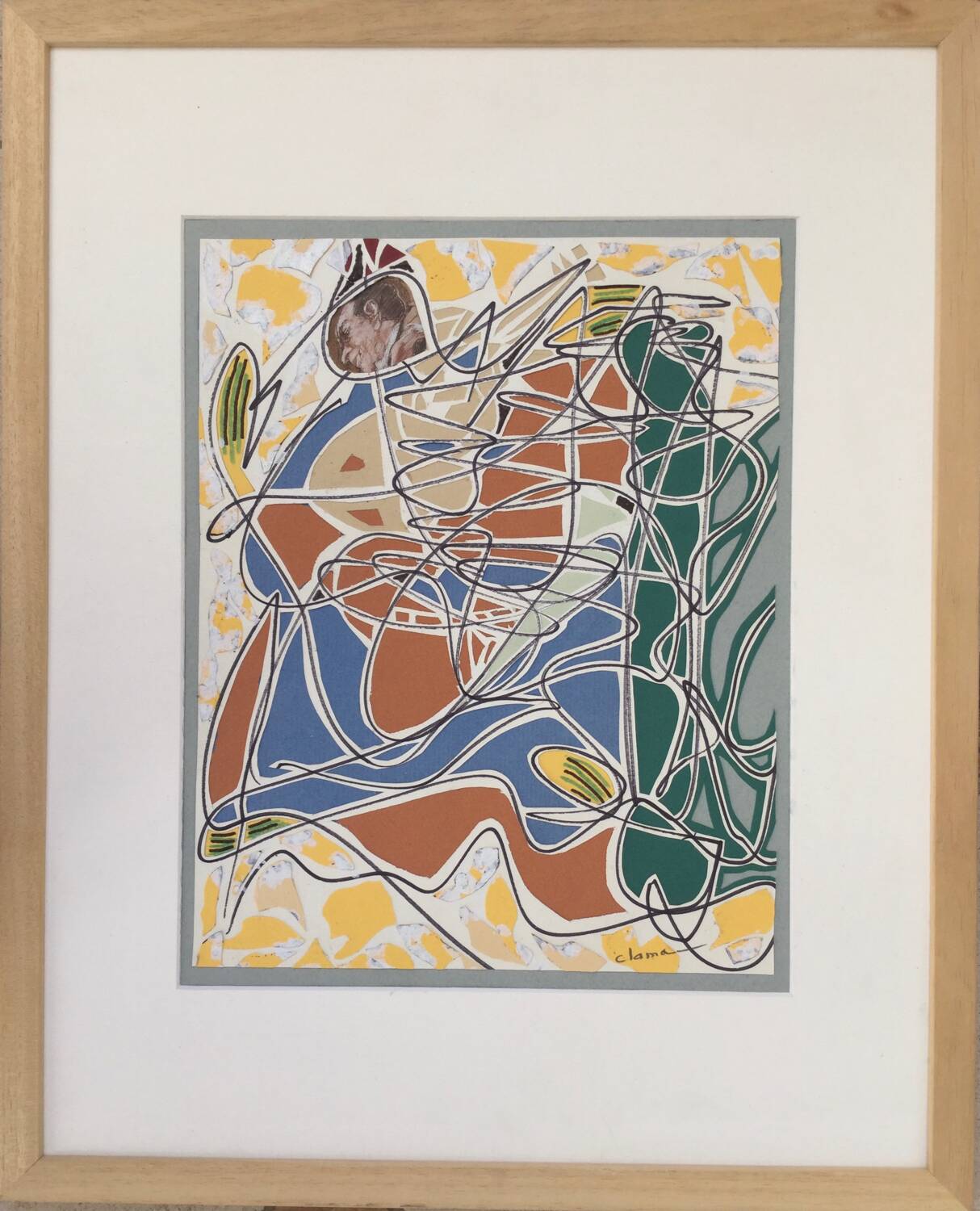 Pierre clamagirand, known as clama (1934-2015). mixed media.