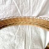 Round vintage wicker mirror - 45 cm