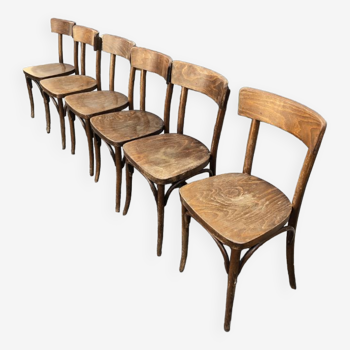 6 chaises bistrot Thonet Tchécoslovaquie 1920
