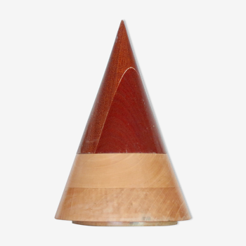 Boîte cone en bois, années 70