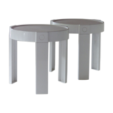 Pair of tables design Holland in white plastic