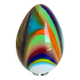 White Egg Table Lamp in Murano-Style Multicoloured Glass
