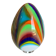 White Egg Table Lamp in Murano-Style Multicoloured Glass