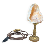 Cassis Cornuta shell lamp on a bronze base - Shell nightlight