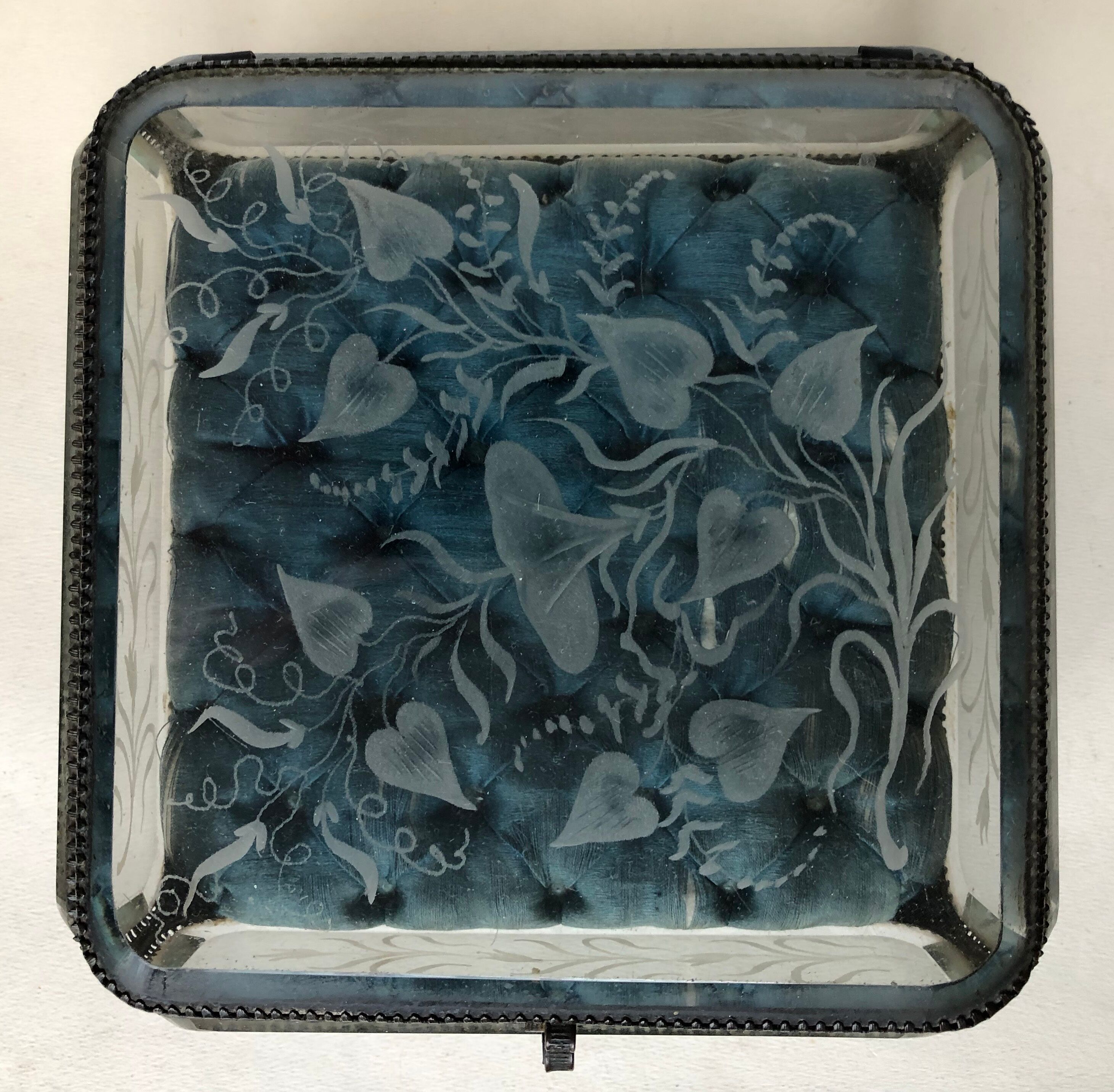 Ancient engraved glass box