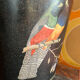 Vintage metal zinc paper bin parrot decor