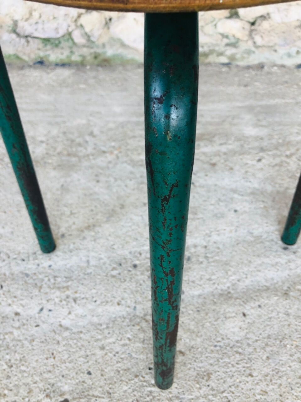 Vintage wood and metal stool circa 60's