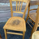 Set of vintage mismatched bistro chairs