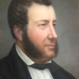 Pastel on paper "Man with favorites" signed, framed under glass 1862