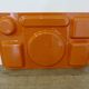 Set of 3 Guzzini trays in transparent ABS and orange ABS, 1970, vintage.