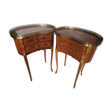 Pair of bedside tables "bean" style louis XV marked
