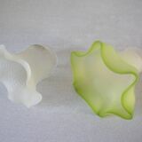 Set of 2 old tulip lampshades globe glass chandelier lamp