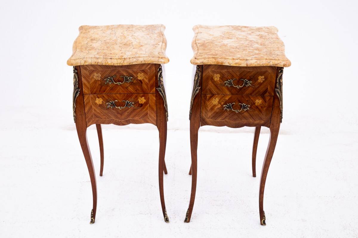 Unique bedside tables, France, circa 1920.