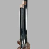 Grande lampe orgue de  sciolari des années 70 en métal chromé et marbre