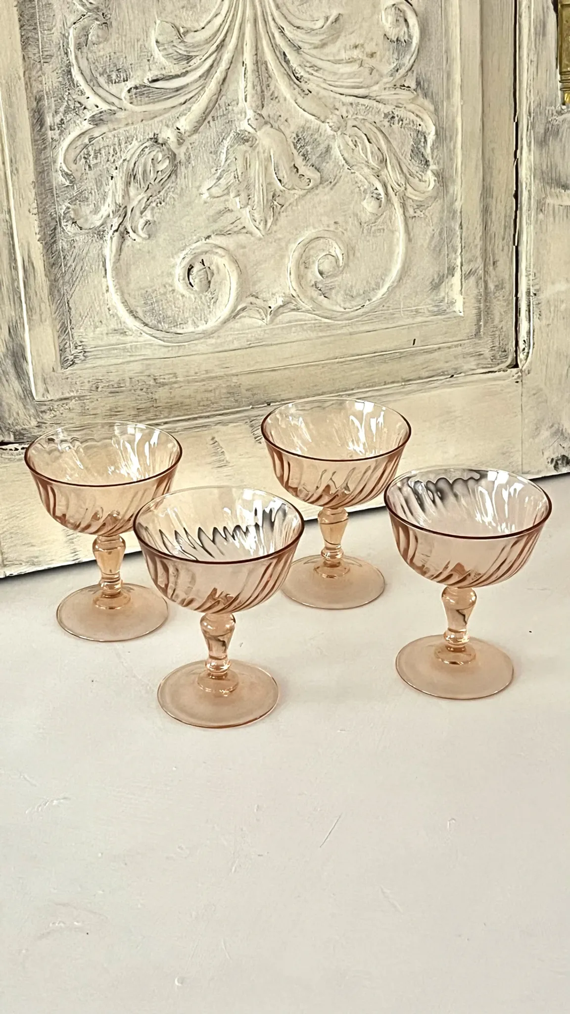 Champagne glasses – Vintage French Glass Set of 4