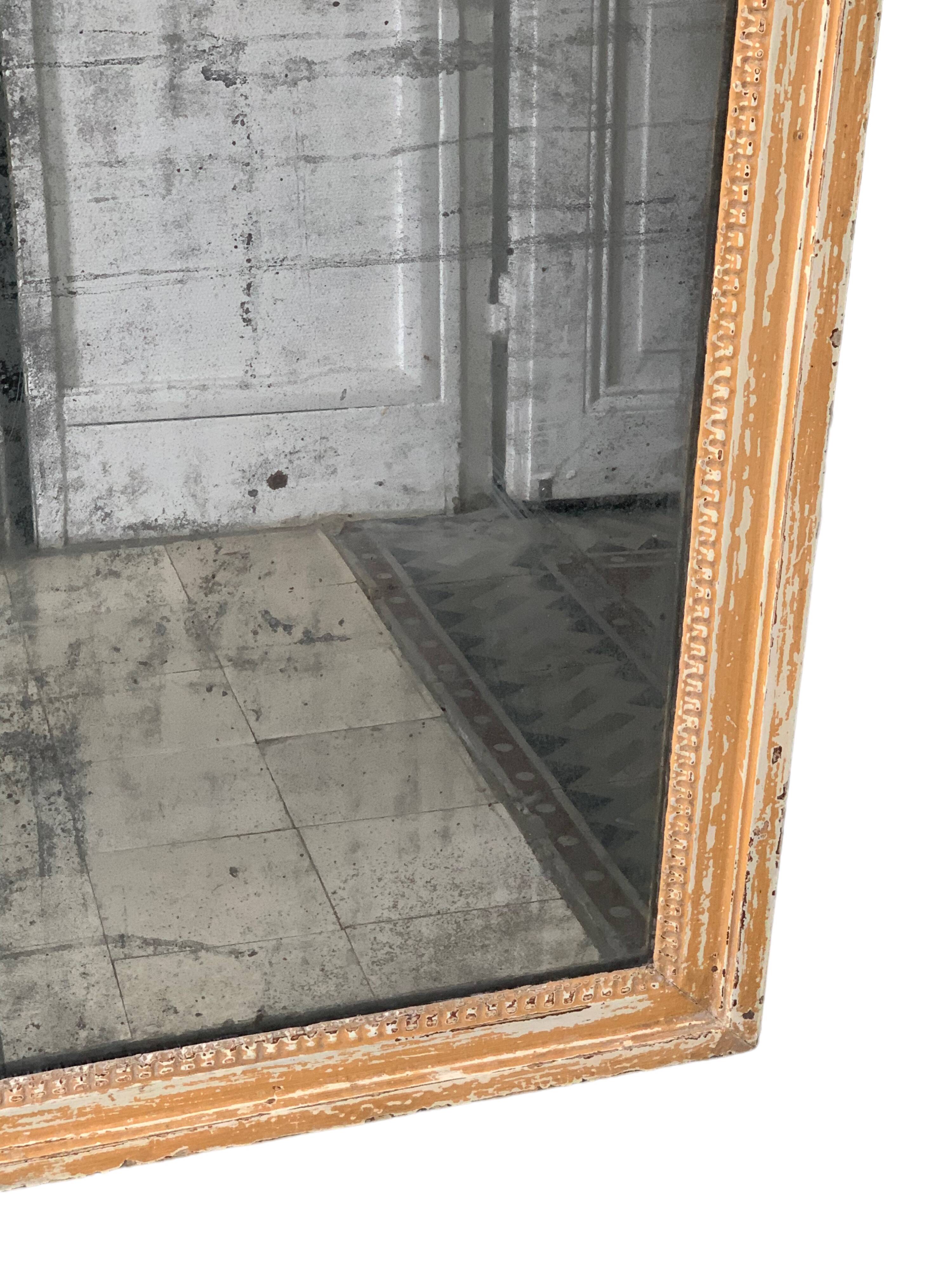 19th century mercury mirror patinated trumeau