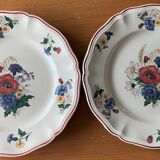 8 assiettes anciennes en faïence de Sarreguemines