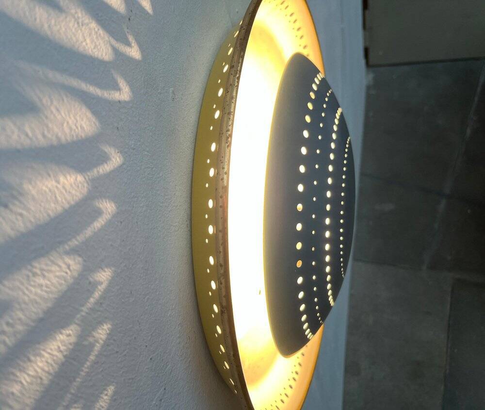 Mid-Century Perforated Metal Ceiling Lamp by Ernest Igl for Hillebrand Leuchten, 1960s