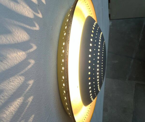 Lampe de Plafond en Métal Perforé Allemande du Milieu du Siècle par Ernest Igl pour Hillebrand Leuchten, années 1960