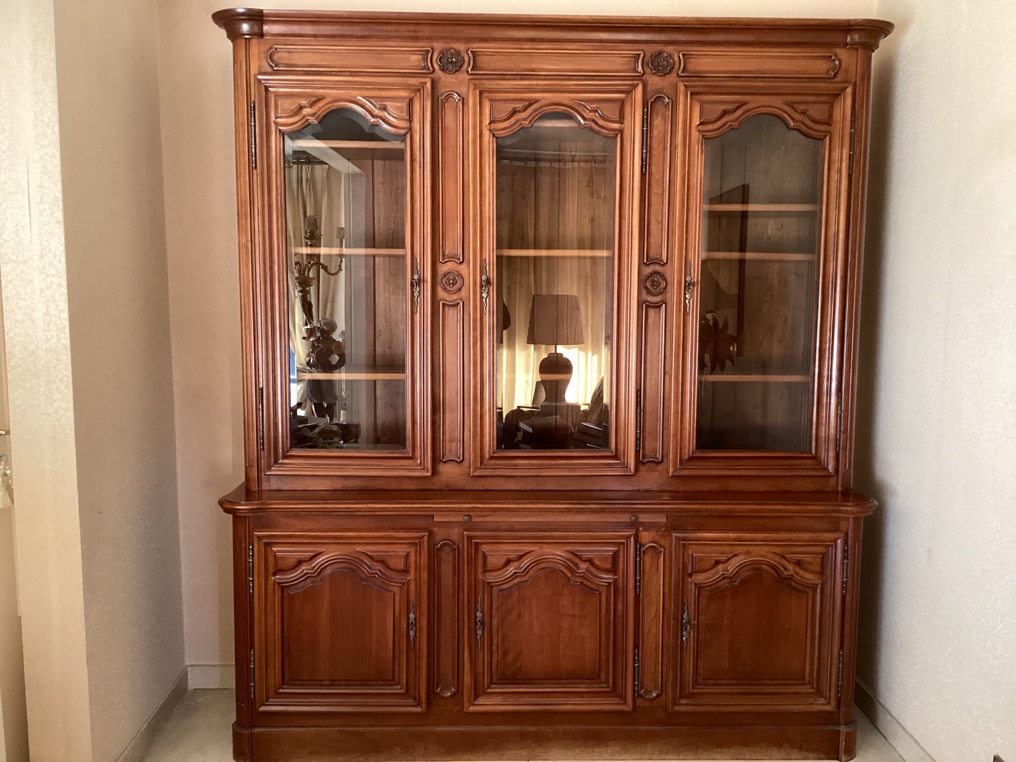 Cherry bookcase stamped Louis Tricoire