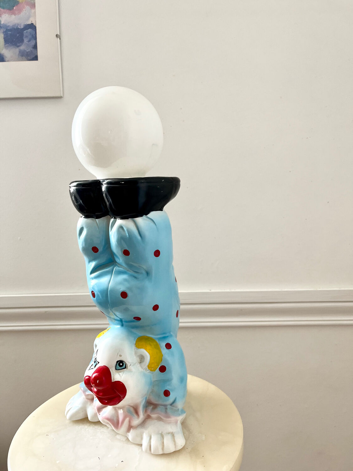 Lampe céramique clown vintage