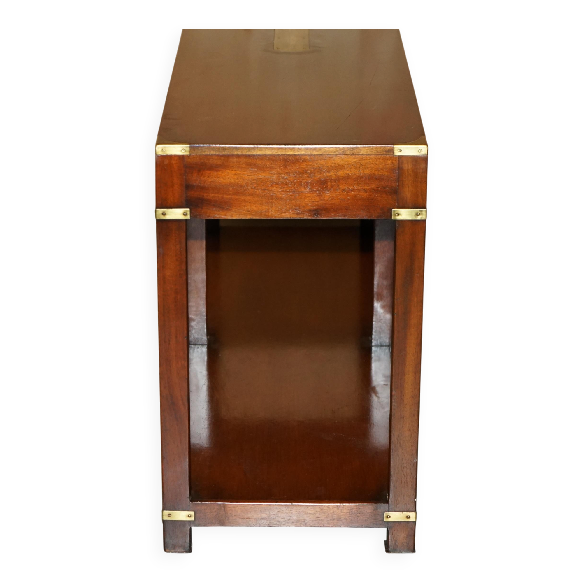 Kennedy Harrods military campaign console with two drawers