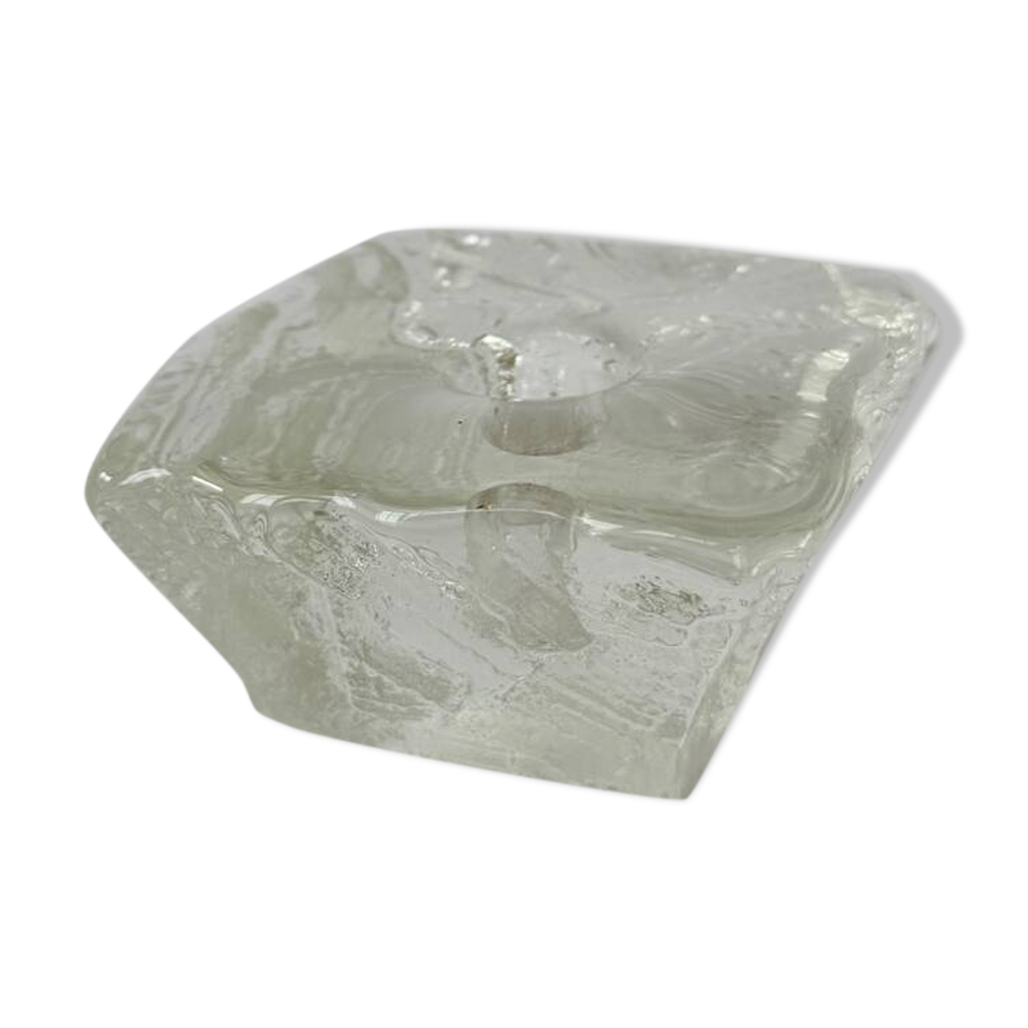 Vintage Modernist Ice Squared Candle Holder by Göte Augustsson, Ruda G