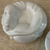Vintage pocket vacuum duo in glazed ceramic