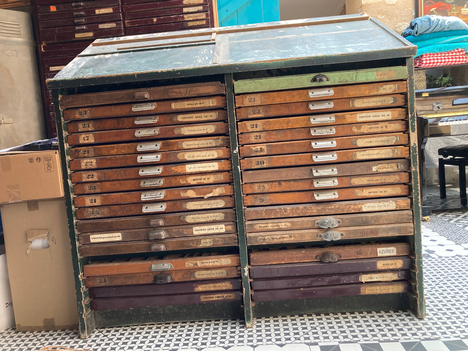 Meuble imprimerie ancien
