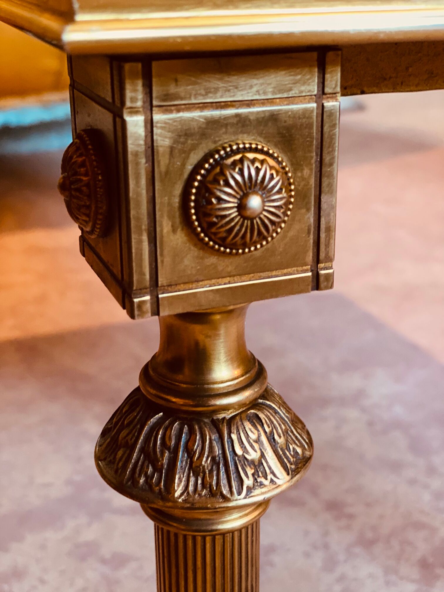A mid-century marble top and brass frame coffee and cocktail table, circa 1960s