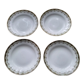 Set of 4 antique hollow plates in Limoges ULM porcelain