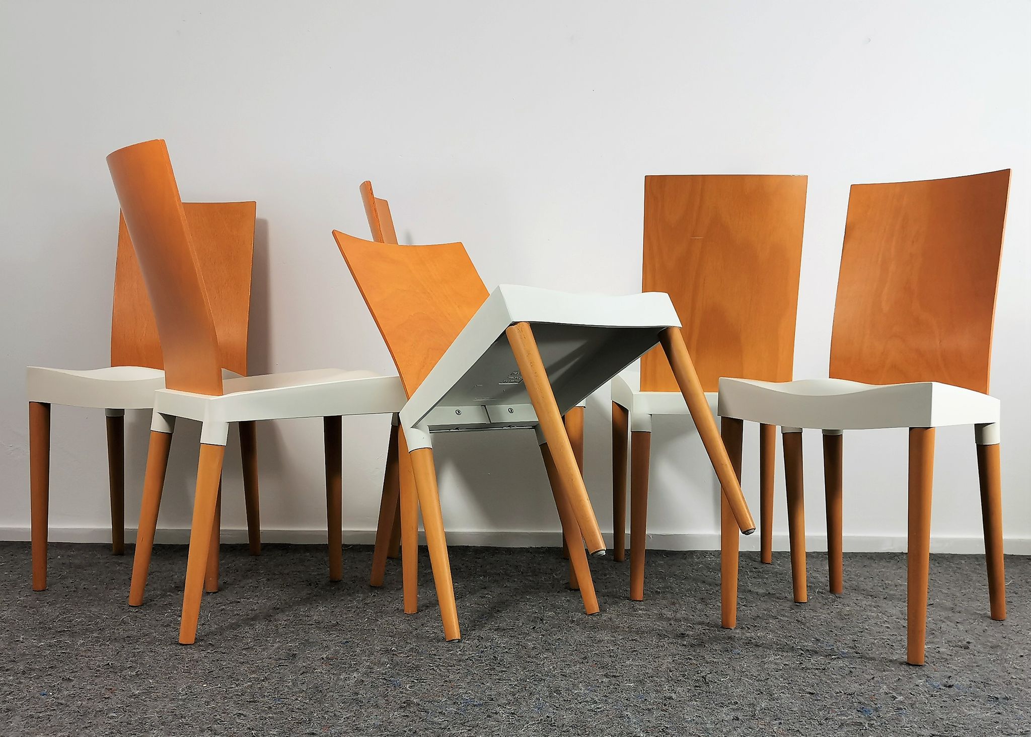 Set of 4 Miss Trip chairs by Philippe Starck for Kartell 1990