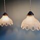 Art Deco scalloped clear glass pendant light, 1920s-30s
