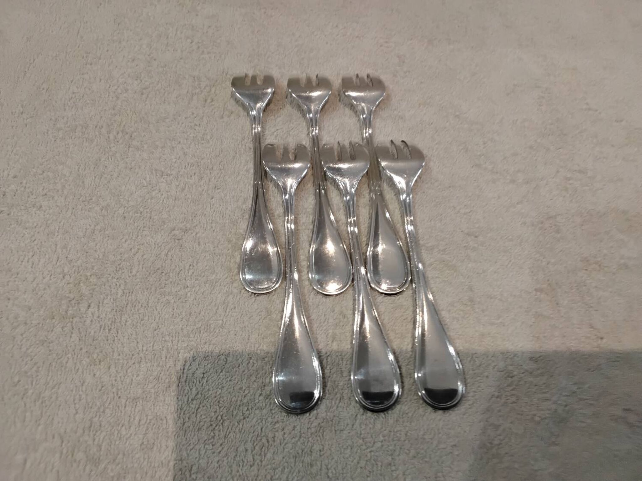 6 silver-plated oyster forks by Christofle, Albi pattern