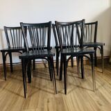 Set of 6 black Baumann N153 chairs