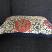 Decorative pillow case in linen and cotton  with suzani prints