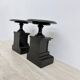 Antique French black marble cassoulets gilt decor pedestals neoclassical pair, 1900s