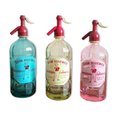 Set de 3 siphons vintage colorés