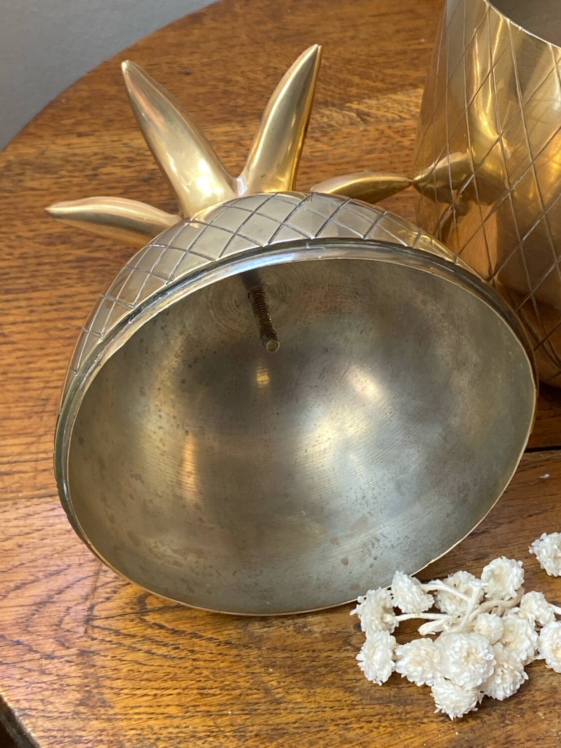 Chiseled brass pineapple